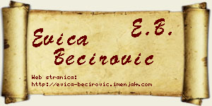 Evica Bećirović vizit kartica
